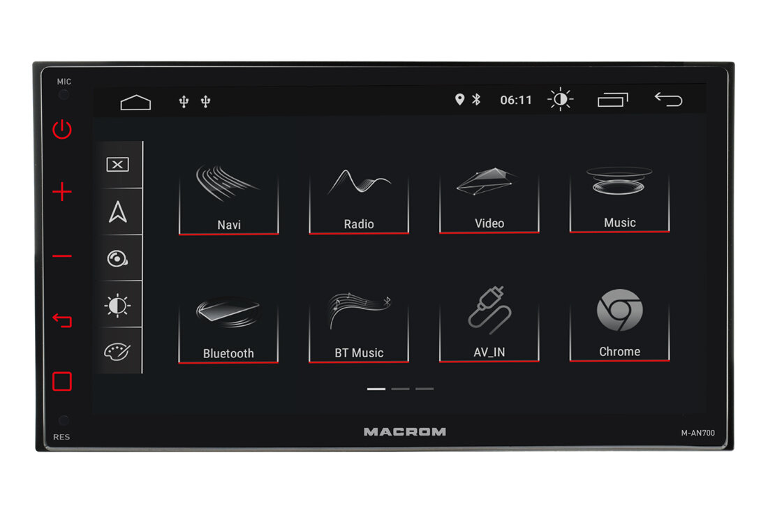 Autordio MACROM M-AN700 so 7'' displayom a Android systmom.