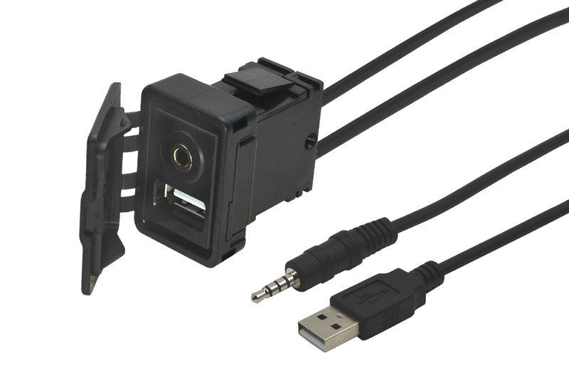 Adaptr pre USB + Jack zsuvka s kblom, tvorcov otvor