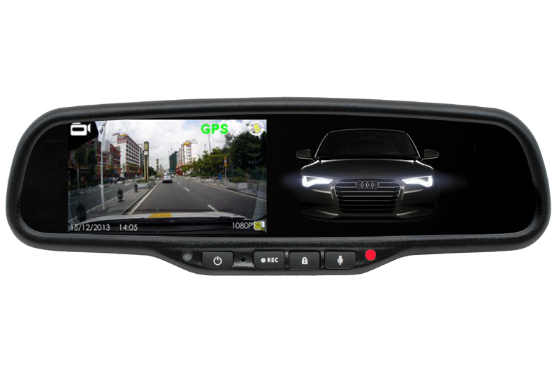 Kamera DVR zznamov v sptnom zrkadle s monitorom Honda, Mitsubishi, Toyota ...stmavovacia