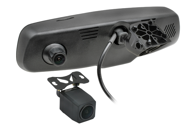 DVR kamera s monitorom v sptnom zrkadle, predn+zadn - Peugeot, Citroen, Toyota