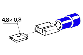 Izolovan konektor - samica 4,8 mm, prierez 1,5-2,5mm^2 