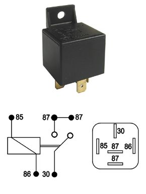 Spnacie rel-12V/30A-dvojkontaktn